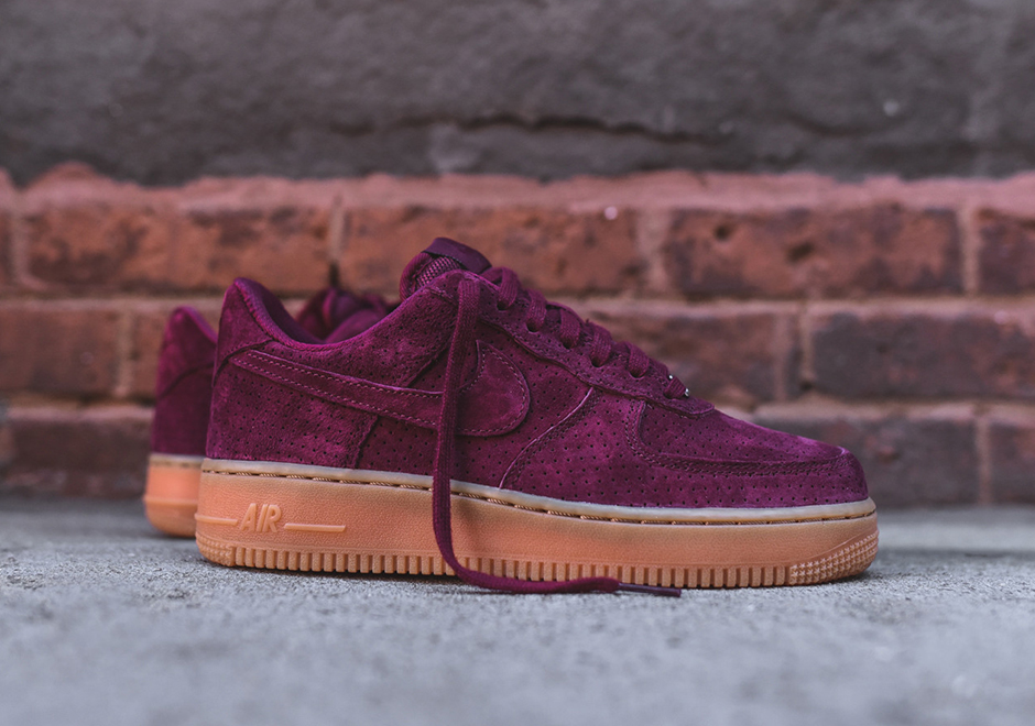 nike air force 1 low suede red