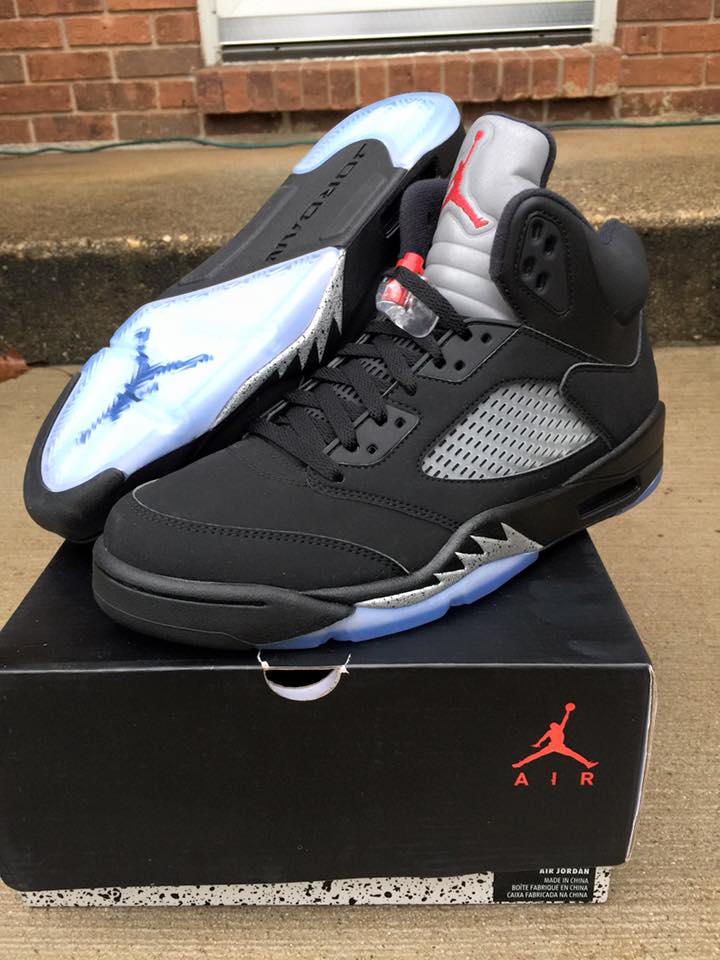 Nike Air Jordan 5 Og Black Metallic Silver 2016 Sneaker Bar Detroit 8355