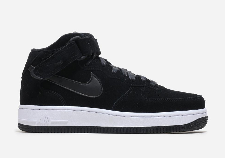 Nike Air Force 1 Mid Black Suede 818596-003 - Sneaker Bar 