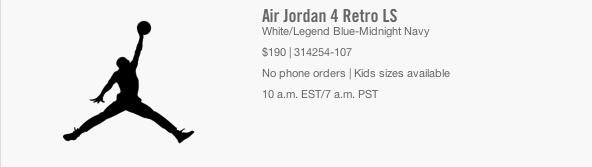 Nike Air Jordan 4 Columbia Retail 