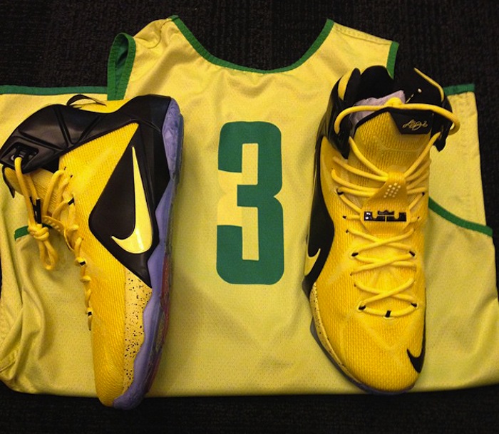 Nike LeBron 12 Yellow Oregon Ducks