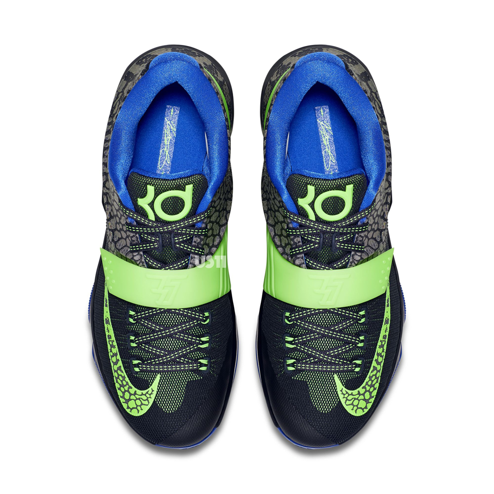 Nike KD 7 Metallic Pewter Flash Lime Anthracite Lyon Blue