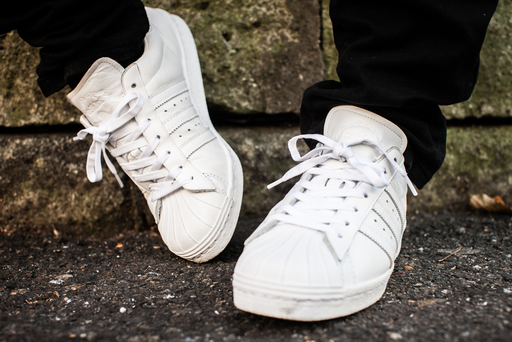 adidas originals superstar 80s trainers in all white