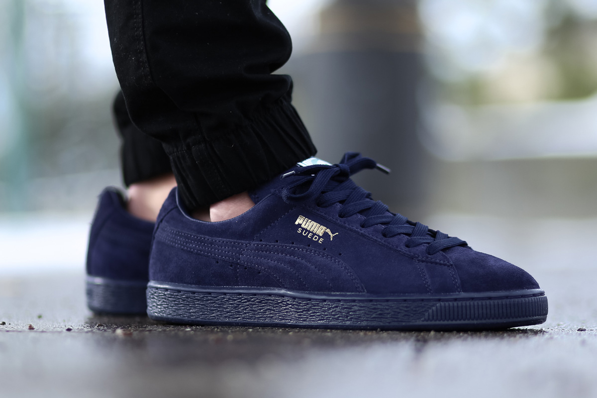 puma suede blue and gold