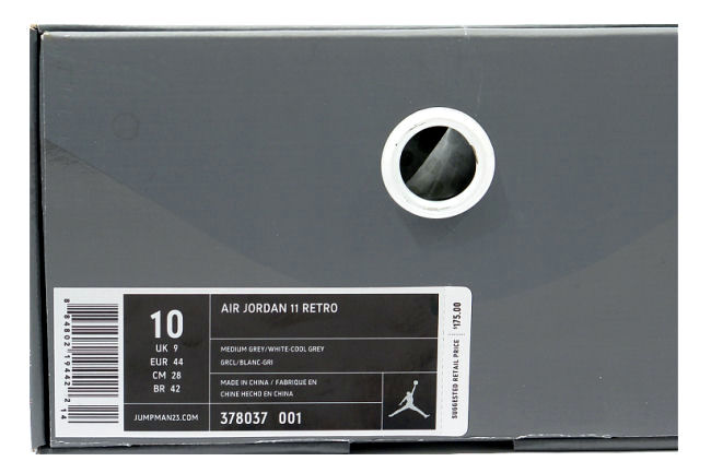 Air Jordan 11 Cool Grey Box Packaging