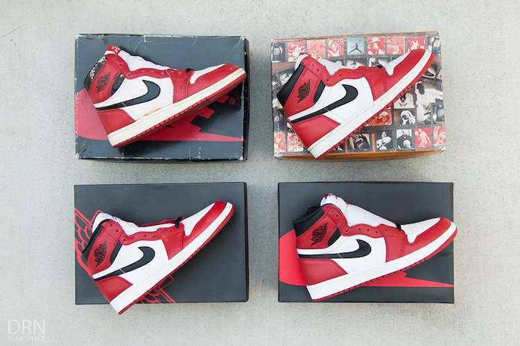 Air Jordan 1 OG Chicago 1985-2015 Comparison - Sneaker Bar Detroit تفح