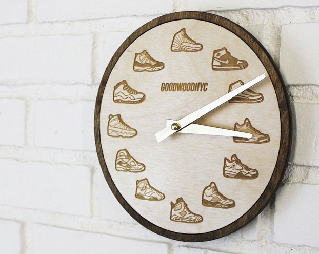 Wooden Air Jordan Retro Wall Clock