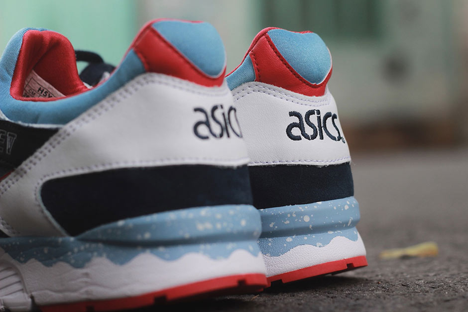 red white and blue asics gel lyte