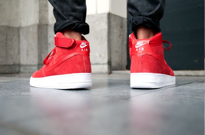 Nike Air Force 1 High 07 Red Suede - Sneaker Bar Detroit