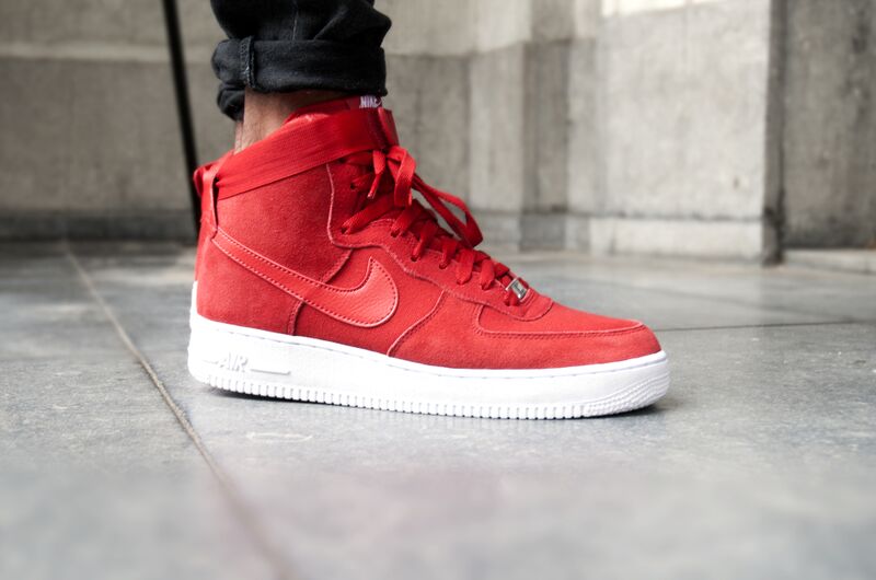 Nike Air Force 1 High 07 Red Suede - Sneaker Bar Detroit