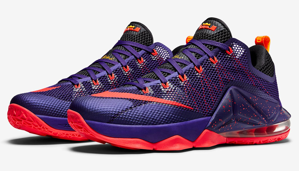 Nike LeBron 12 Low Court Purple Bright Crimson Cave Purple Laser Orange