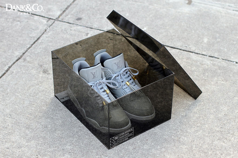 Air Jordan 4 Louis Vuitton Don Black Grey Customs - Sneaker Bar