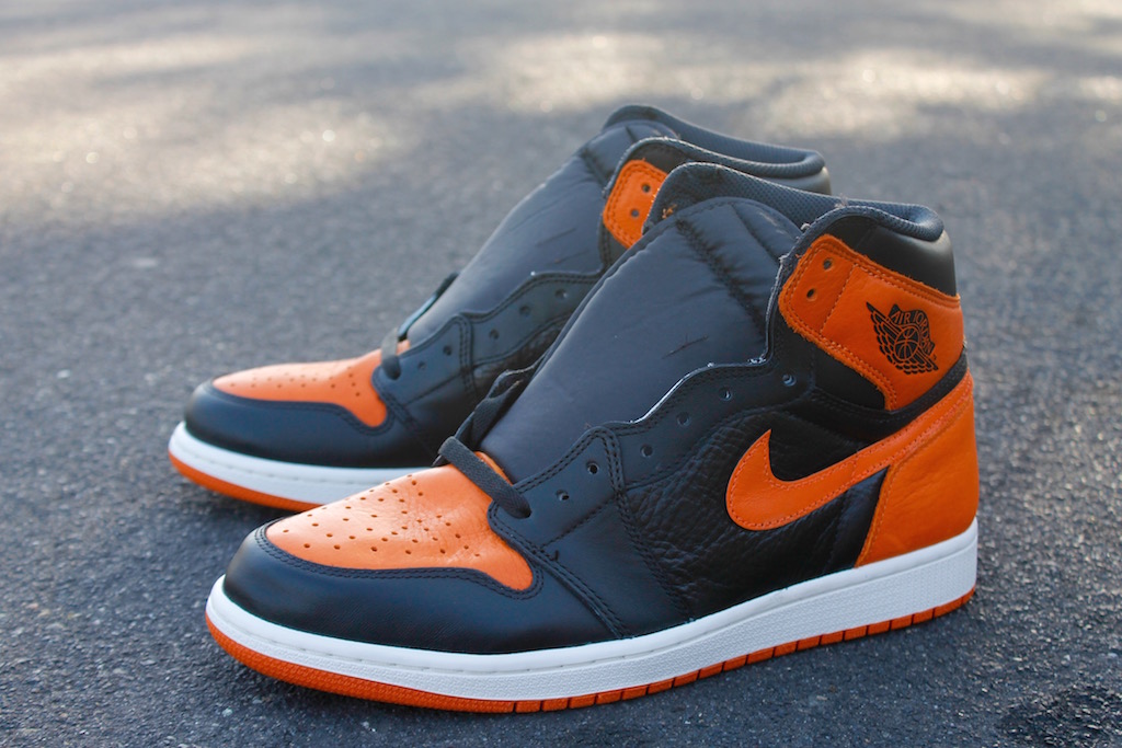 Air Jordan 1 Black Orange Shattered Backboard Custom - Sneaker Bar
