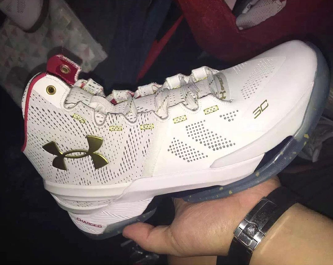 Under Armour Curry Two White Gold Red Navy