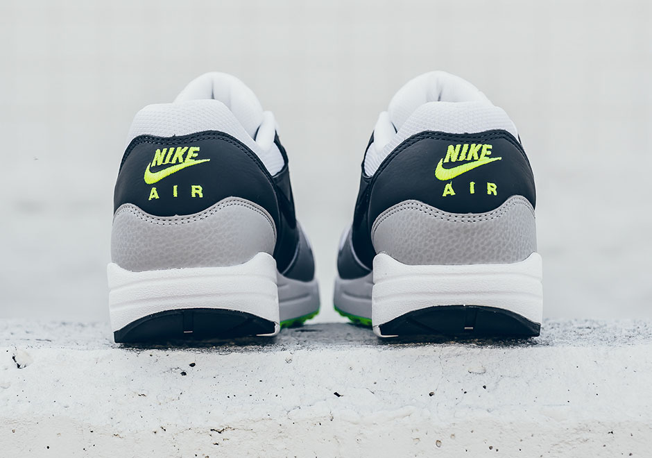 Nike Air Max 1 Essential White Black Dark Grey Volt