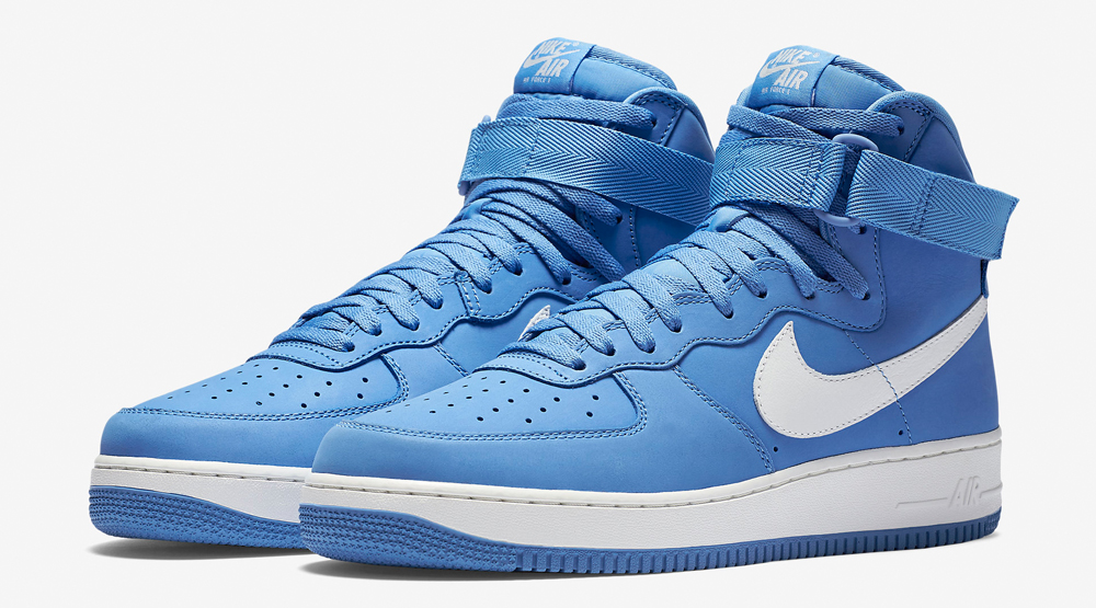 nike air force 1 high top blue and white