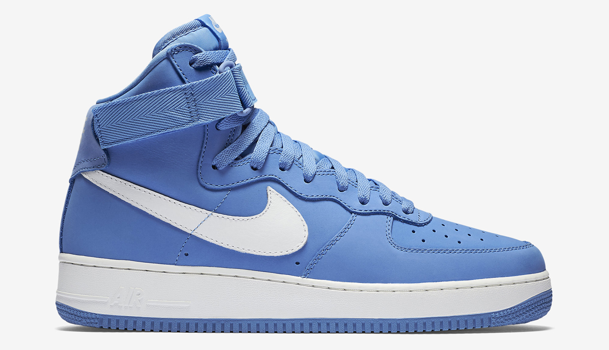 high top air forces blue and white