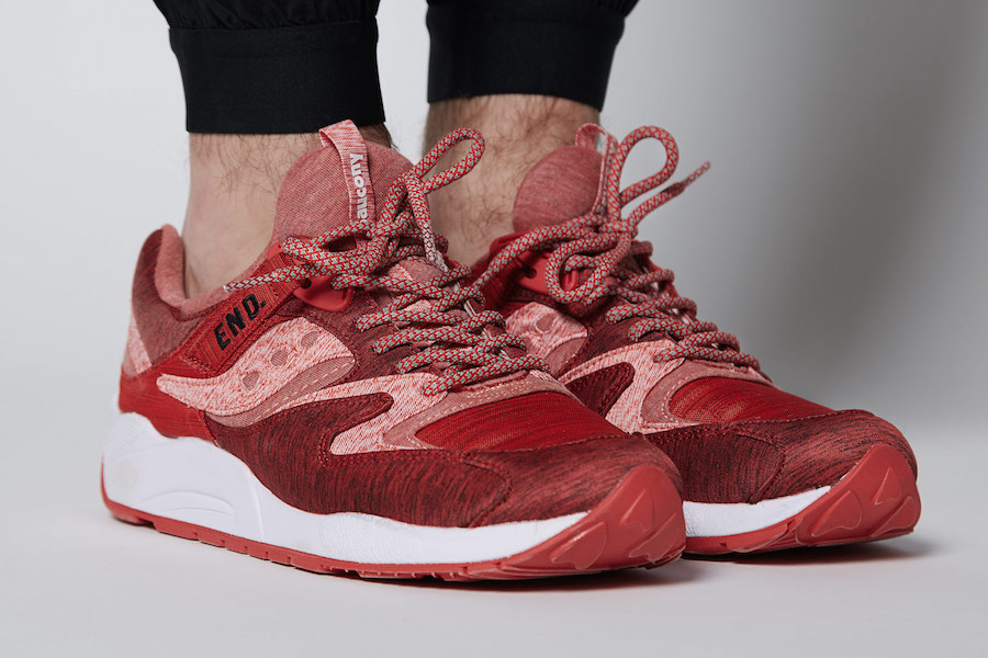 end saucony grid 9000 red nose