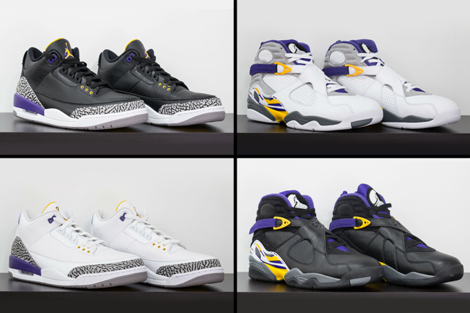 Kobe Air Jordan 3 8 Pack Lakers Release 