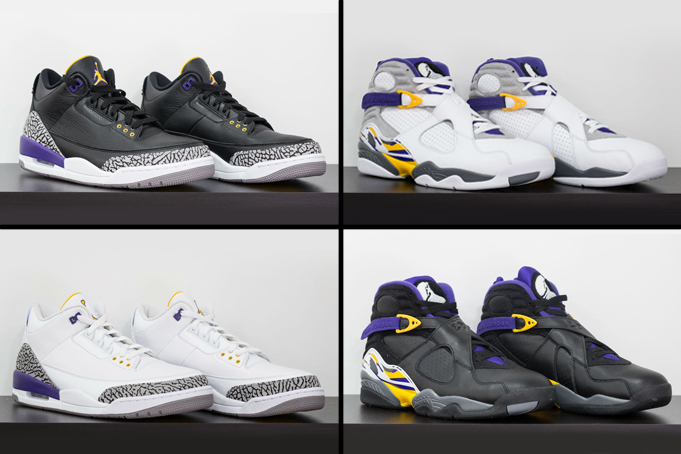 jordan 3 lakers colorway