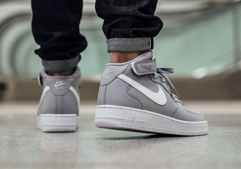 Nike Air Force 1 Mid Wolf Grey Sneaker Bar Detroit