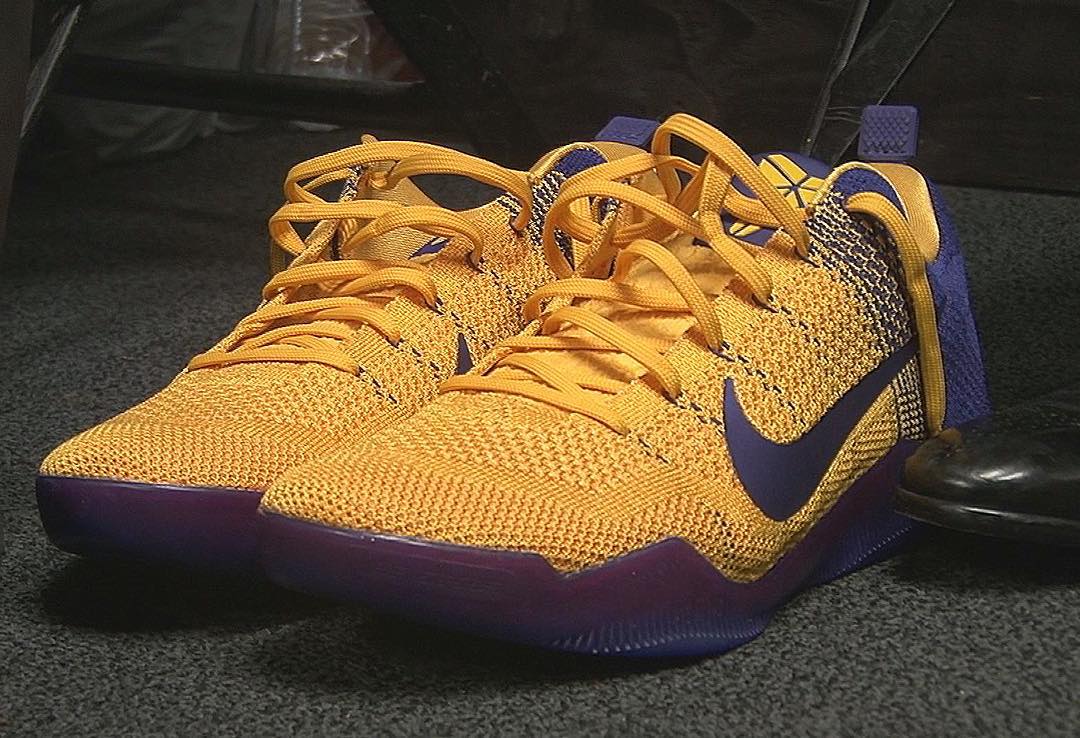 Lakers Nike Kobe 11 Yellow Purple