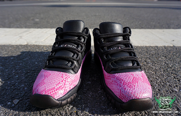 Air Jordan 11 Low Pink Snakeskin Custom