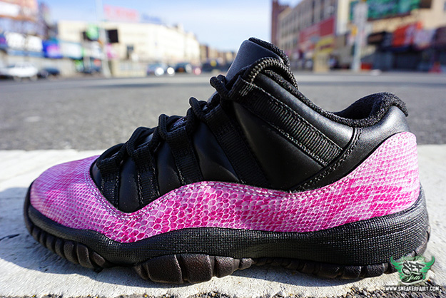 Air Jordan 11 Low Pink Snakeskin Custom