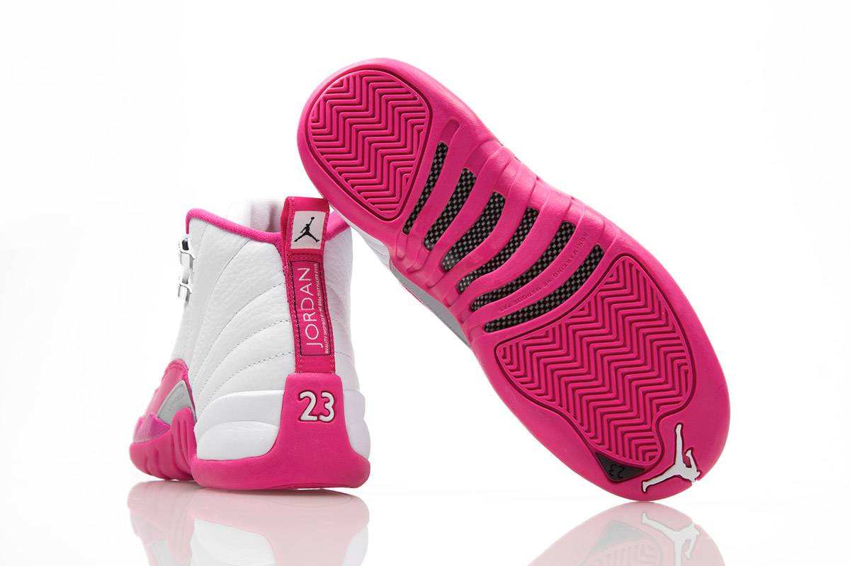Girls Air Jordan 12 Pink White