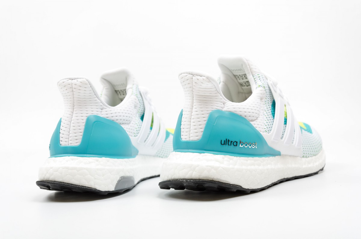 details Thespian Benign adidas Ultra Boost White Blue Green - Sneaker Bar Detroit