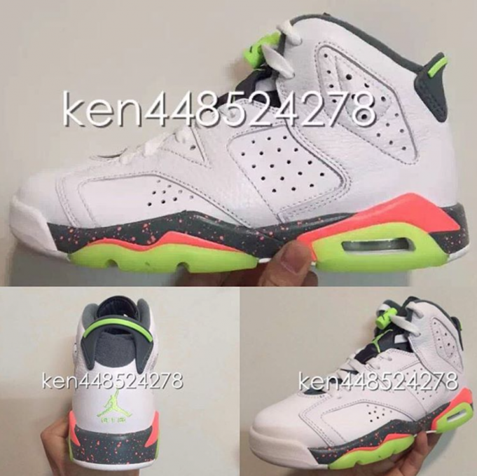 Air Jordan 6 GS White Green Infrared Mango - Sneaker Bar Detroit