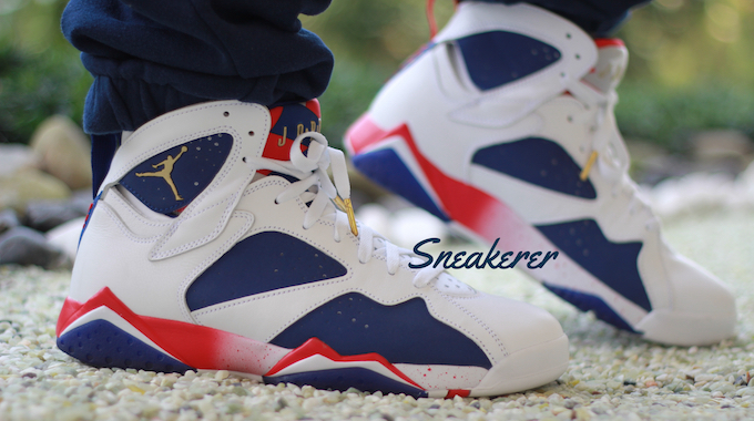 air jordan 7 tinker alternate on feet