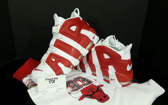 Bulls Nike Air More Uptempo White Gym Red 414962-100