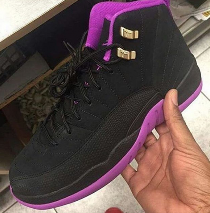 purple and black 12s outfit