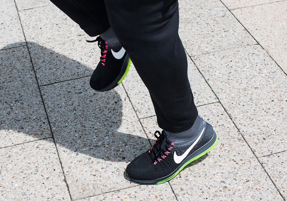 Nike Zoom All Out Flyknit Black Grey Volt Pink