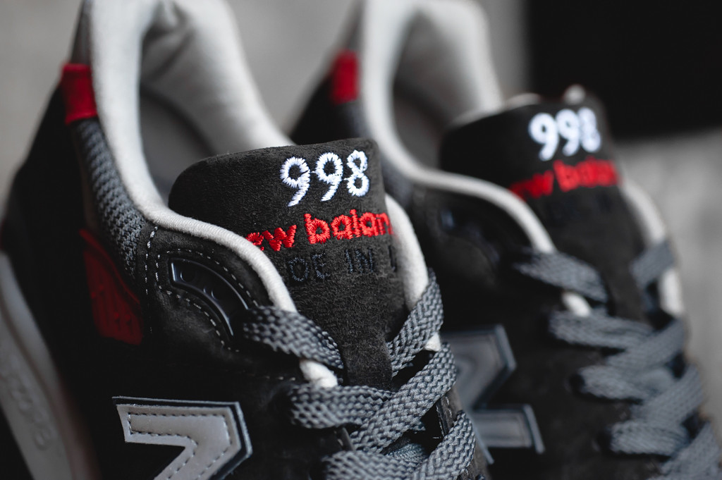 New Balance 998 Black Grey Red