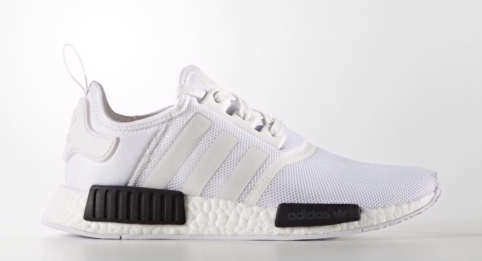 white and black nmds mens