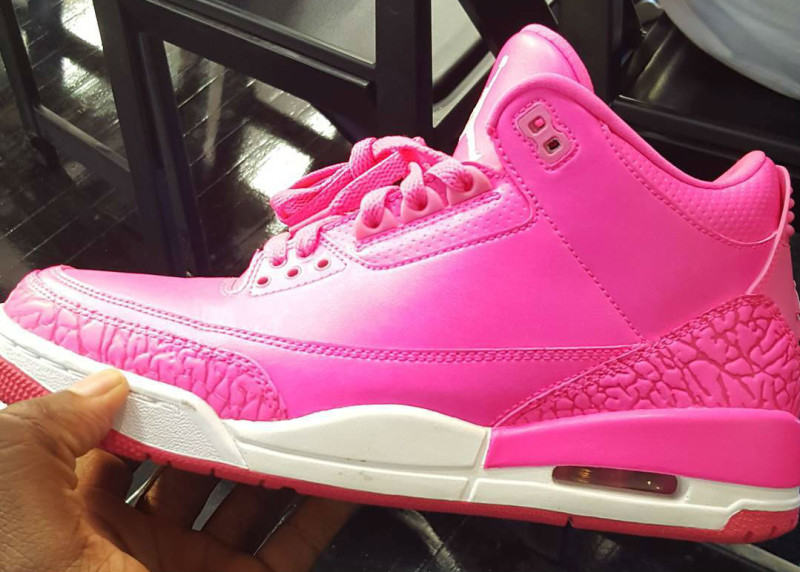 white and hot pink jordans