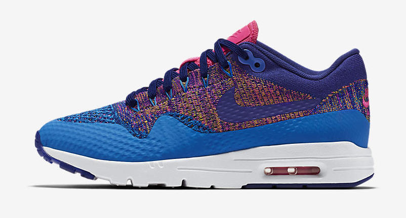 Multicolor Nike Air Max 1 Ultra Flyknit Blue Pink