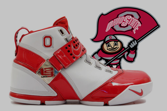 Men's Nike LeBron James White Ohio State Buckeyes Limited