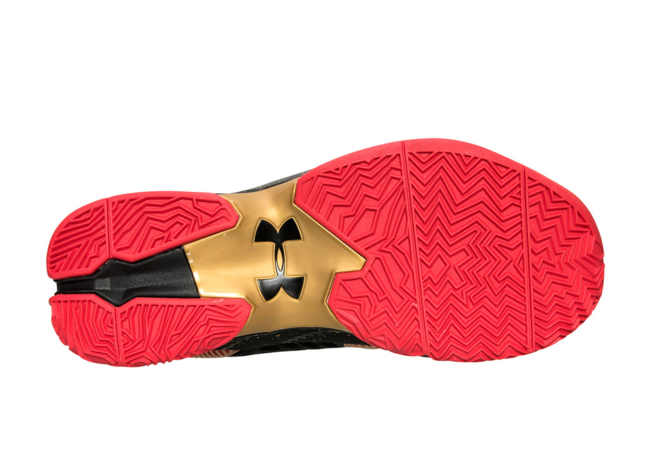 Under Armour Curry 2.5 49ers Red Black Metallic Gold