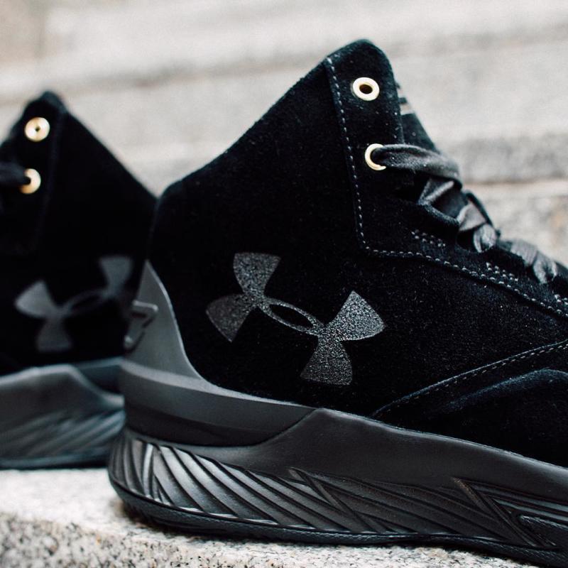 Under Armour Curry Lux Black Suede White Leather Gum