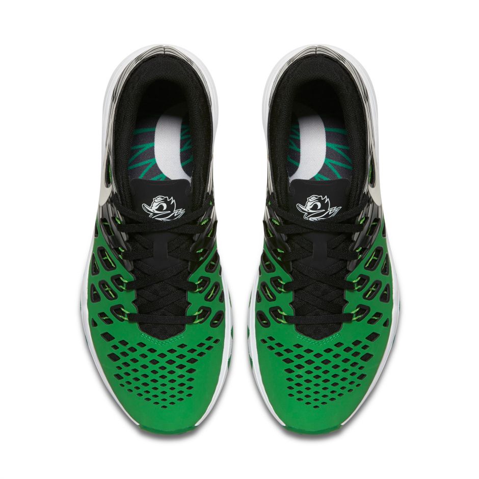 Men's 2016 Nike Train Speed 4 AMP 'Oregon Ducks' Green/Black Running Shoes  US 6