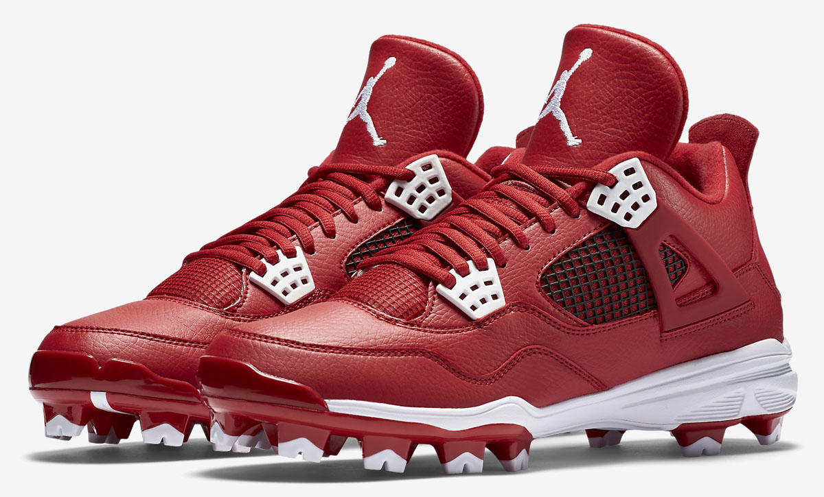 Transforming the Red Air Jordan 4 Cleats into a Sole Swap Custom