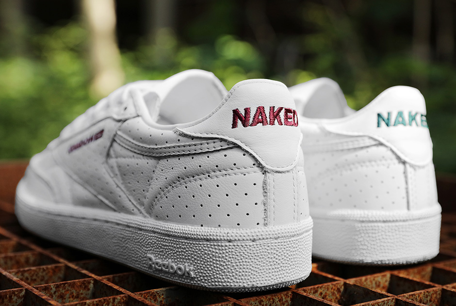 NAKED Reebok Club C White Perforated Leather