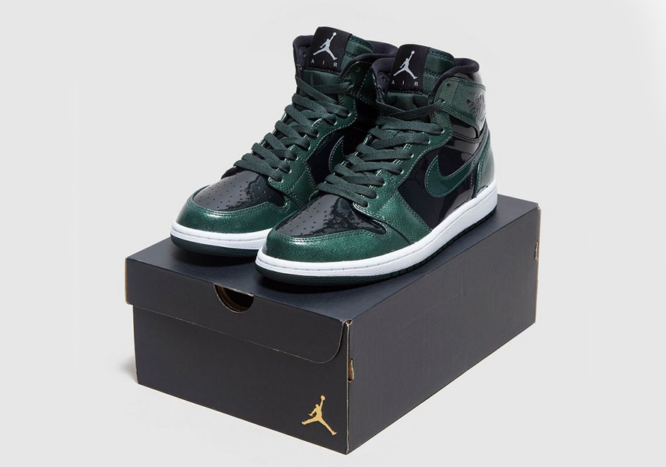 Air Jordan 1 High Grove Green Patent Leather