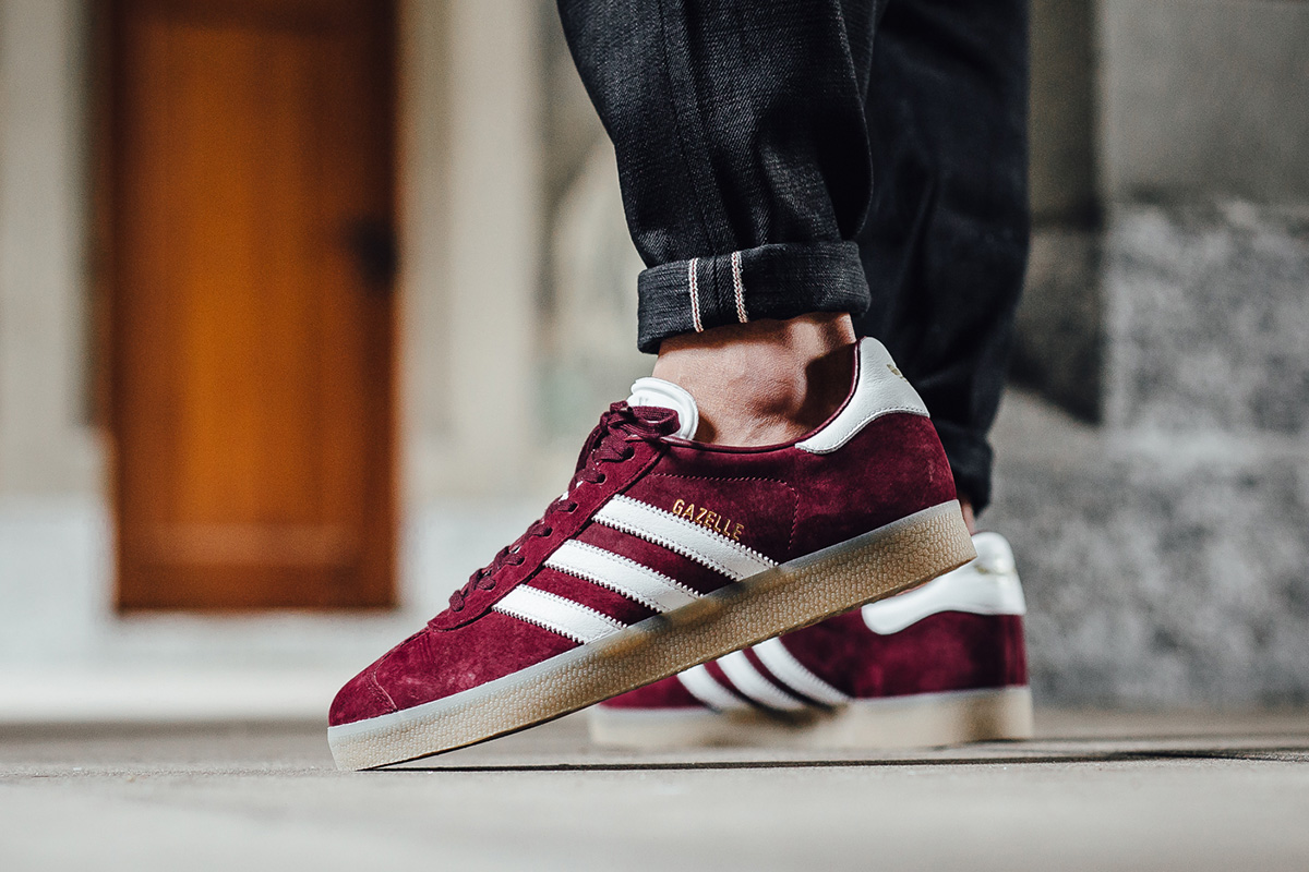 maroon adidas gazelle womens