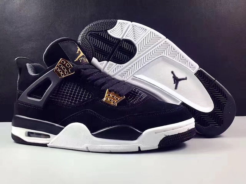 jordans retro 4 black and gold