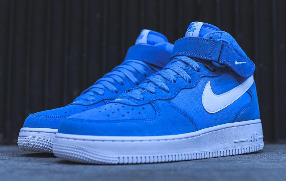 nike air force 1 mid blue and white