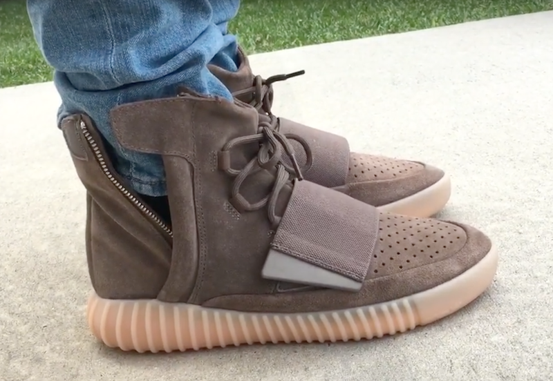 yeezy 750 chocolate on feet